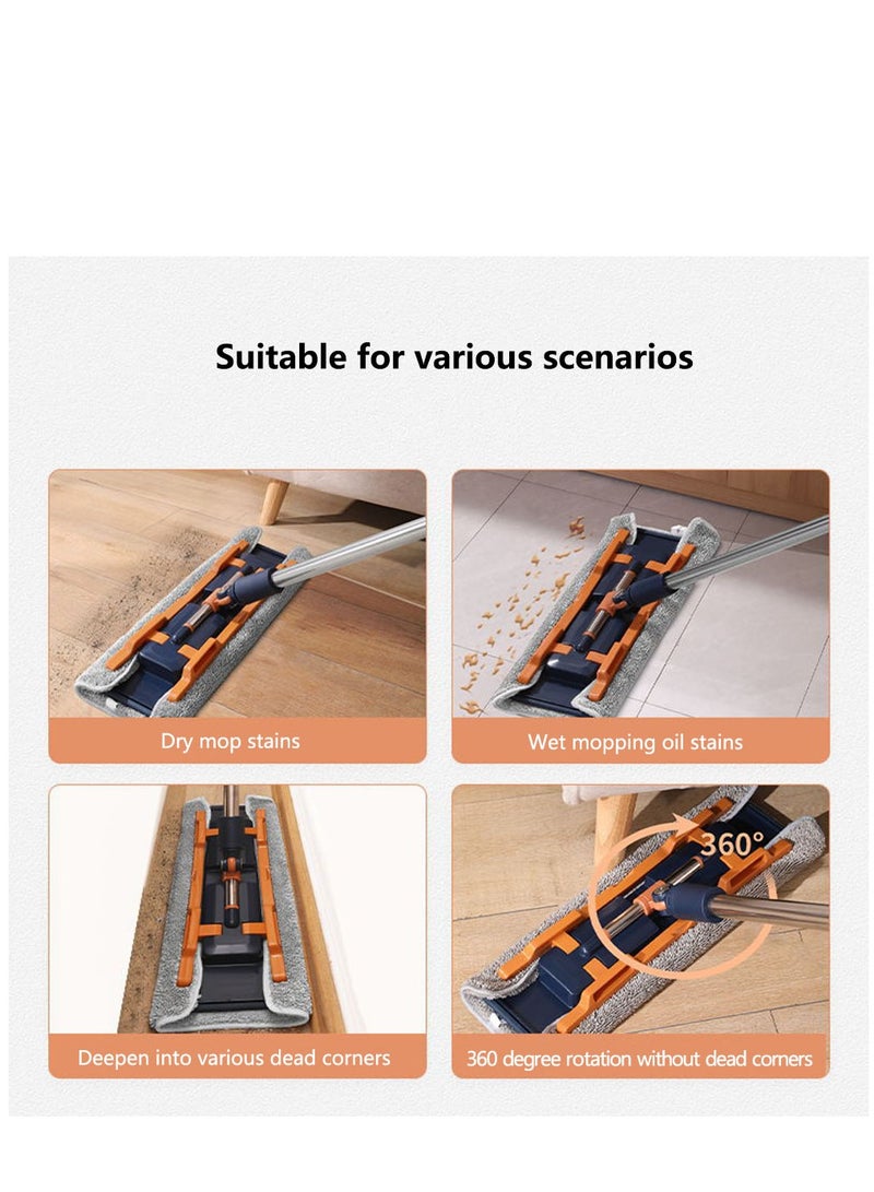 Arabest Flat Mop, Wringing Floor Cleaning Mop - Microfiber Floor Mop with 2 x Microfiber Washable Pads, Hand Washing Free Mop for Hardwood Floor and Window  - Image 3