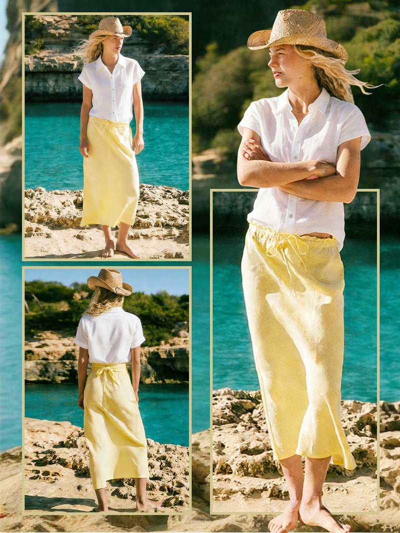 Aoudery Linen Shirts for Women Short Sleeve Button Down Shirts Casual Solid Blouse Vacation Beach Summer Tops Concert Outfit - White M - Image 4
