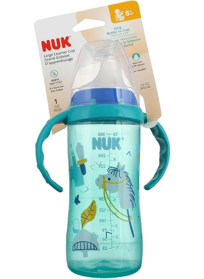 NUK 10 Ounce Jungle Large Learner Cup With Handles, 2 Pack, Boy (Colors may vary) - Image 2