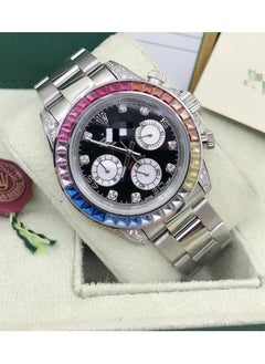 Madina Men's Stainless Steel Mechanical Watch with Rainbow Dial, 