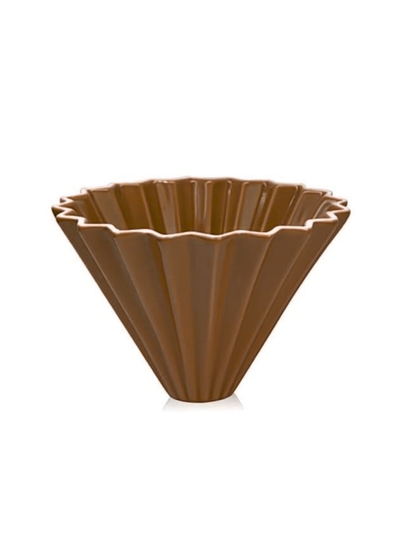 Generic Liying Ceramic Coffee Dripper Pour Over Coffee Maker, V60 Filter for 1-2 Cups Slow Brewing Accessories for Home Café Restaurants Coffee (Brown)  - Image 1