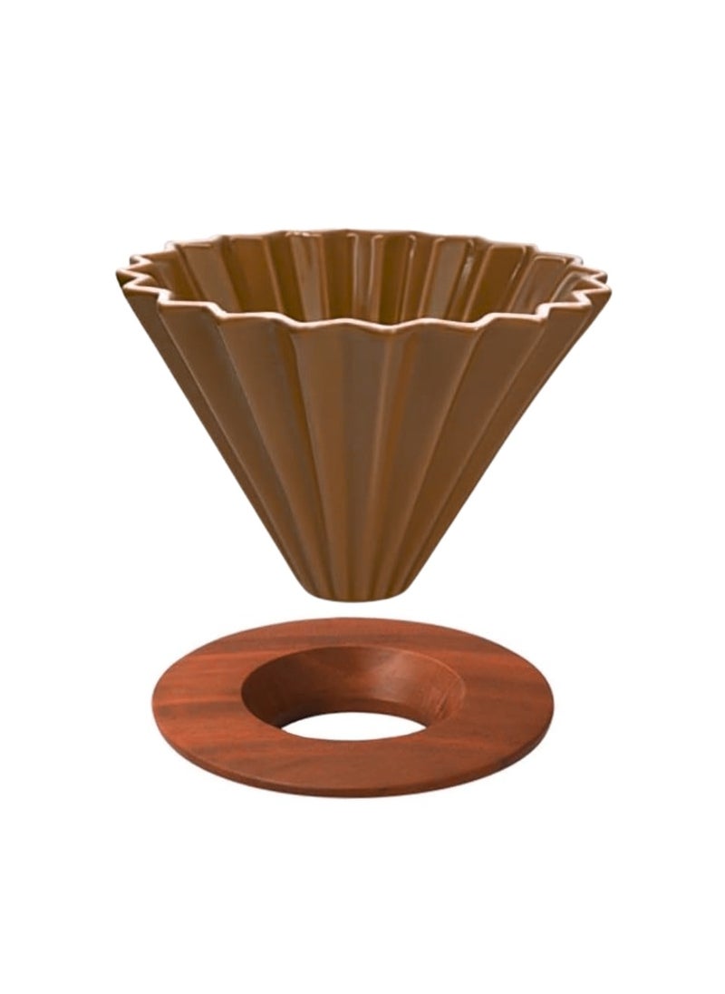 Generic Liying Ceramic Coffee Dripper Pour Over Coffee Maker, V60 Filter for 1-2 Cups Slow Brewing Accessories for Home Café Restaurants Coffee (Brown)  - Image 2