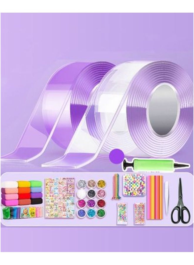 إيهوم 62 قطعة من مجموعة شرائط الفقاعات النانوية للأطفال، مجموعة شرائط الفقاعات النانوية مع بريق، طين، ملصقات لطيفة وأدوات إكسسوارات، حرف يدوية من الشرائط النانوية للأطفال والمراهقين والفتيات - Image 1
