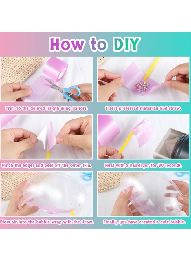 إيهوم 62 قطعة من مجموعة شرائط الفقاعات النانوية للأطفال، مجموعة شرائط الفقاعات النانوية مع بريق، طين، ملصقات لطيفة وأدوات إكسسوارات، حرف يدوية من الشرائط النانوية للأطفال والمراهقين والفتيات - Image 5