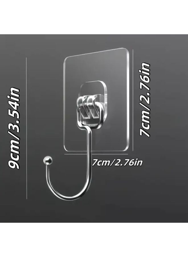 Transparent Adhesive Hooks No Drill Strong Acrylic For Kitchen Door Bathroom Wall 12pcs - Image 3