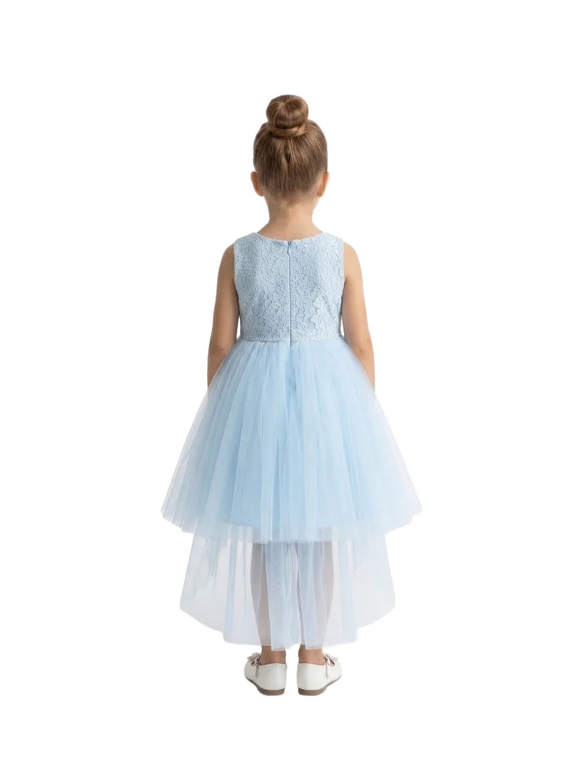 Bidani  Sleeveless Tulle Flower Girl Dress - Sky Blue for Women | Best Price UAE
