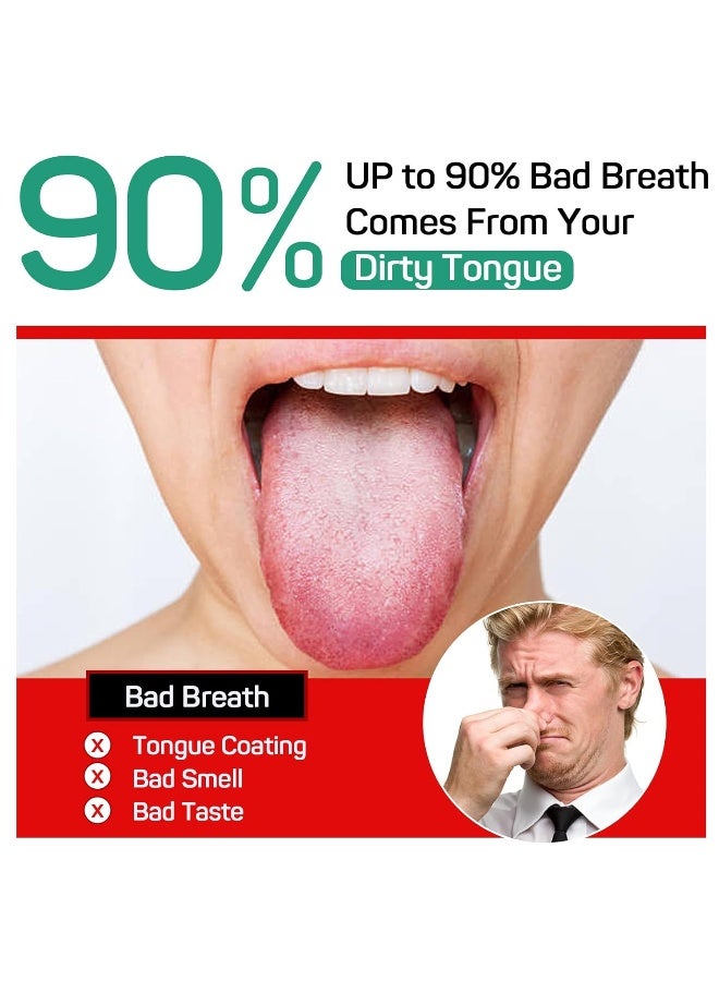 RONAVO Tongue Scraper for Adults Two Colors Designed for Couples Cure Bad Breath Tongue Cleaners Stainless Steel Metal Tongue Scrapers for Oral Care Hygiene 2 Pack - Image 2
