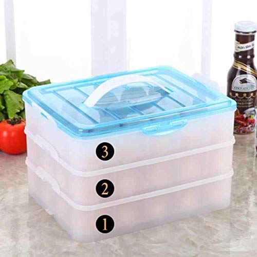 BLAPOXE Three Layer 36 Grid Egg Storage Box Plastic Egg Tray Organizer with lid for Fridge Kitchen PicnicMulticolour - Image 5