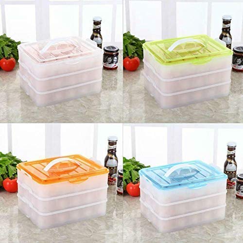 BLAPOXE Three Layer 36 Grid Egg Storage Box Plastic Egg Tray Organizer with lid for Fridge Kitchen PicnicMulticolour - Image 4