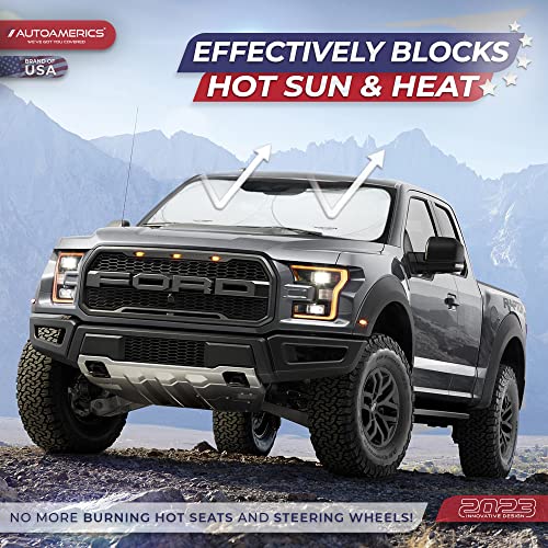 Autoamerics 1-Piece Windshield Sun Shade Foldable Car Front Window Sunshade for Most Sports Cars SUV Truck - Best Heat Shield Reflector Cover - Blocks Max UV Rays & Keeps Your Vehicle Cool - Small Fit - Image 3