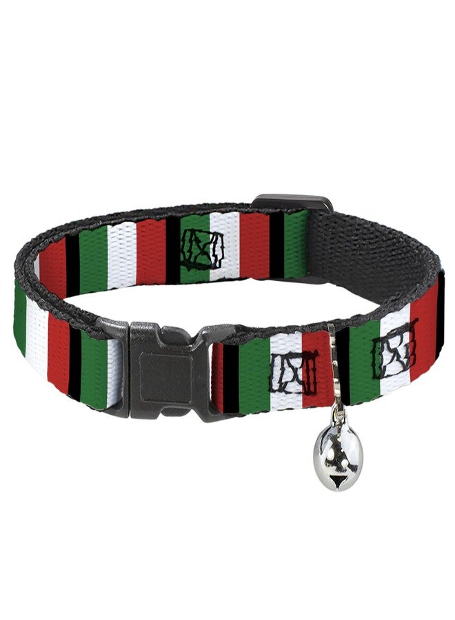 Buckle Down Buckle-Down Cat Collar Breakaway Italy Flags 8 to 12 Inches 0.5 Inch Wide - Image 1