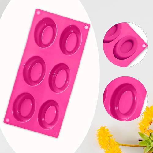 MoldBerry Silicone Soap Mold – 6 Cavity Oval & Pear Shaped Mould for Homemade Soaps, Bath Bombs & More (Multicolor – PK1) - Image 5