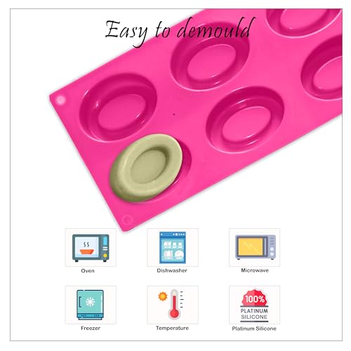 MoldBerry Silicone Soap Mold – 6 Cavity Oval & Pear Shaped Mould for Homemade Soaps, Bath Bombs & More (Multicolor – PK1) - Image 4