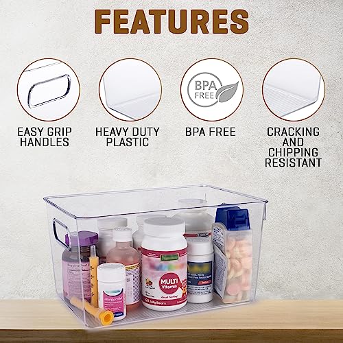 CONTROL KITCHEN Clear storage organizer bins, Kitchen Cabinet Organizers and Storage Baskets Pantry Fridge Containers for Organizing Cabinet Organization Perfect for, Foods, Snacks, Chips, Vitamin, Spices, Makeup - Image 3