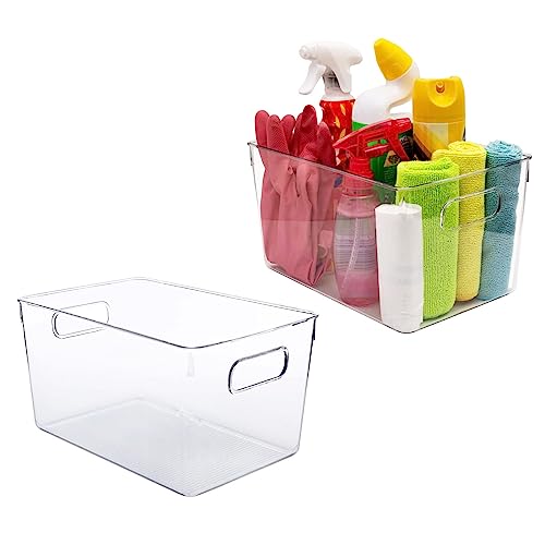 CONTROL KITCHEN Clear storage organizer bins, Kitchen Cabinet Organizers and Storage Baskets Pantry Fridge Containers for Organizing Cabinet Organization Perfect for, Foods, Snacks, Chips, Vitamin, Spices, Makeup - Image 1
