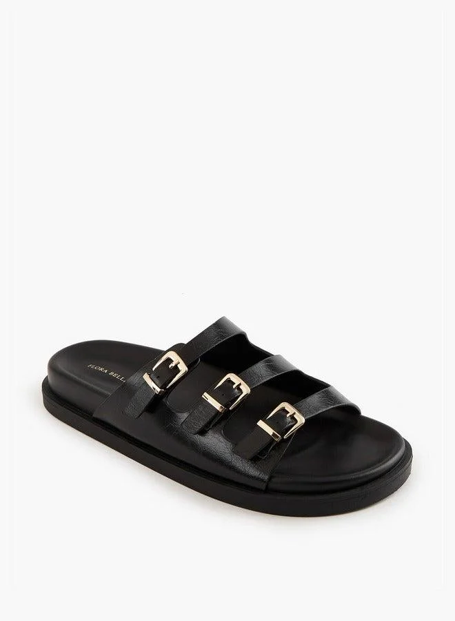Buckle Accent Slip-On Sandals
