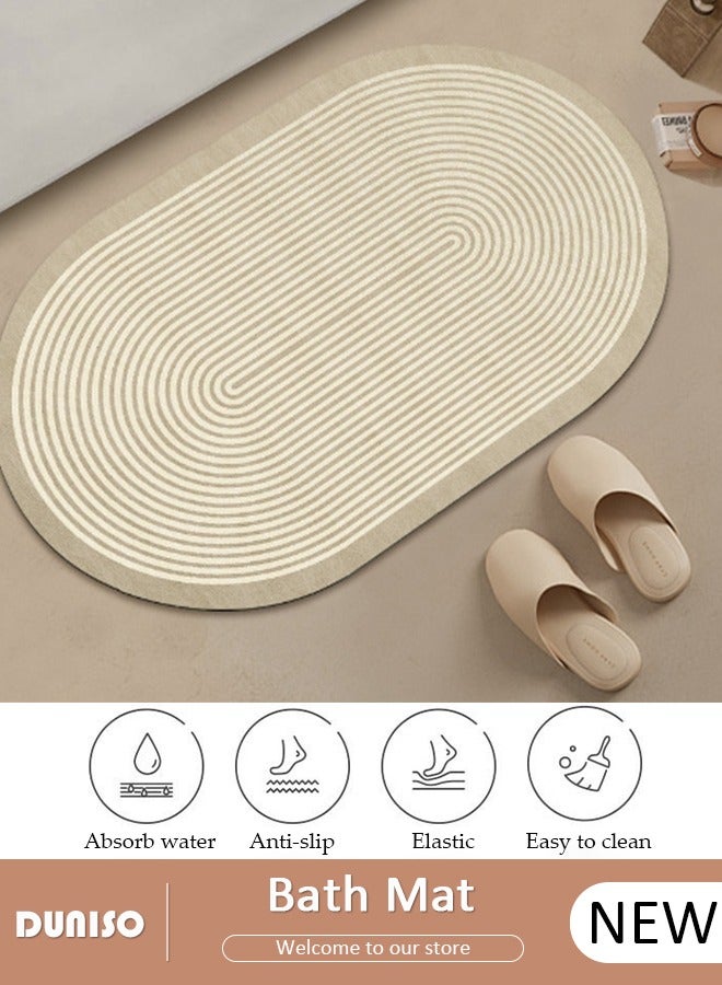 DUNISO Diatom Mud Bath Mat Bathroom Rug Mat Extra Soft and Absorbent Bath Rugs Non-Slip Quick Drying Floor Bath Tub Mat for Bathroom Floor Tub and Shower 40*60cm - Image 1
