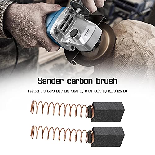 SING F LTD 4 Pairs of Sander Carbon Brushes 14x8x5mm Compatible with Festool ETS 150/3 EQ/ETS 150/3 EQ-C ES 150/5 EQ-C/ETS 125 EQ Electric Hammer Drill Grinder Replacement Parts - Image 2