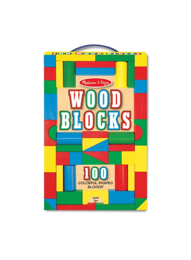 ميليسا آند دوج ميليسا ودوغ مجموعة 100 قطعة من المكعبات الخشبية – 100 قطعة بناء صلبة مصنوعة من الخشب الطبيعي عالي الجودة، تأتي بـ 4 ألوان زاهية و9 أشكال مختلفة | مثالية لتعليم الأطفال التركيب، الفرز، والتصميم الإبداعي | تساعد على تنمية المهارات الحركية الدقيقة، التنسيق بين اليد والعين، والإبداع المبكر | لعبة تعليمية كلاسيكية وممتعة للأطفال الصغار | رقم المنتج: SM-6073056 - Image 1