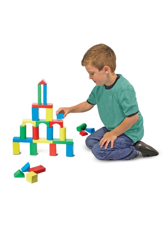 ميليسا آند دوج ميليسا ودوغ مجموعة 100 قطعة من المكعبات الخشبية – 100 قطعة بناء صلبة مصنوعة من الخشب الطبيعي عالي الجودة، تأتي بـ 4 ألوان زاهية و9 أشكال مختلفة | مثالية لتعليم الأطفال التركيب، الفرز، والتصميم الإبداعي | تساعد على تنمية المهارات الحركية الدقيقة، التنسيق بين اليد والعين، والإبداع المبكر | لعبة تعليمية كلاسيكية وممتعة للأطفال الصغار | رقم المنتج: SM-6073056 - Image 4