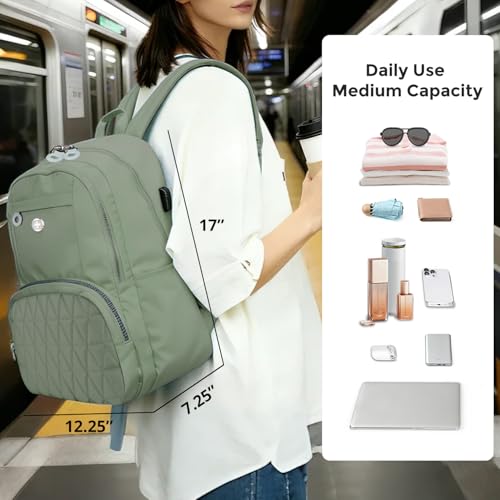 Swissdigital Design Travel Backpack for Women 156 inch Laptop College Grayish Medium Simple Modern Backpacks for School with USB Charging Port for Womens Girls SD171127 - Image 3