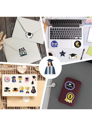50 Piece Graduation Themed Stickers, Graduation Party Decorative Stickers, Waterproof Graduation Stickers for Various Graduation Ceremonies for Elementary Schools, Middle Schools, Universities, etc - view 2