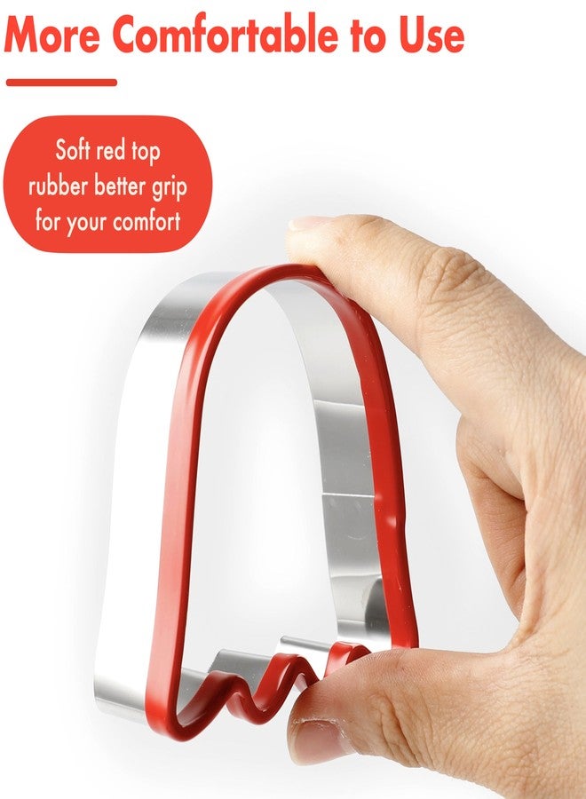 COOKIEQUE 2-Piece Hallowenn Ghost Cookie Cutters. Food-Grade Stainless Steel Sandwich Cutters, Biscuit Cutter Set, Holiday Cookie Cutters, Unique Design with Protective Red Top Rubber - Image 5