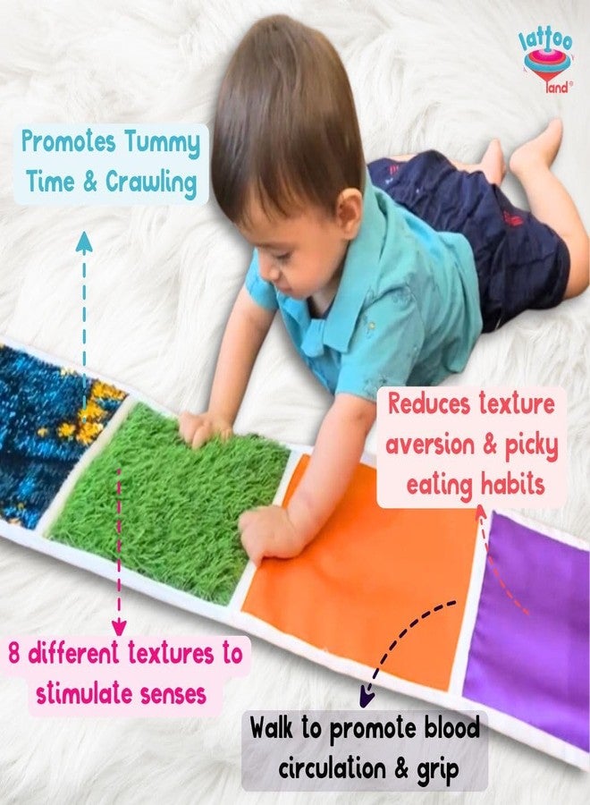Lattooland Sensory Play Mats for Babies & Toddlers for 6 Months - 4 Year Old | 8 Textures | Touch, Explore Sensory Mat | Multicolor Baby Playmat for Tummy Time | Motor Skill Development - Image 2