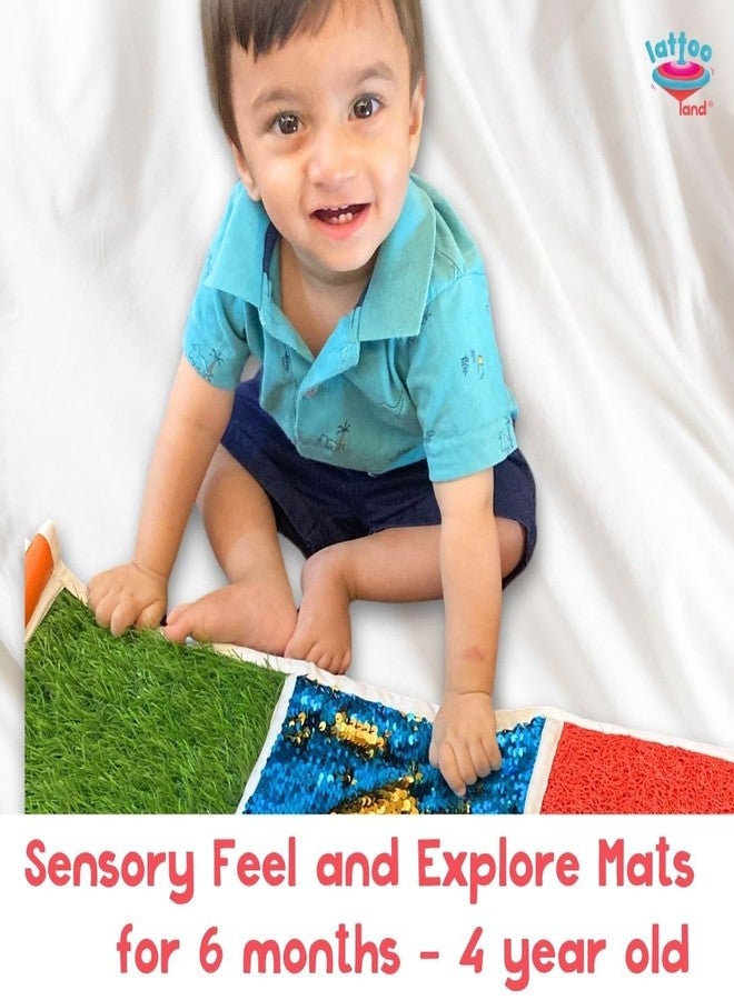 Lattooland Sensory Play Mats for Babies & Toddlers for 6 Months - 4 Year Old | 8 Textures | Touch, Explore Sensory Mat | Multicolor Baby Playmat for Tummy Time | Motor Skill Development - Image 3