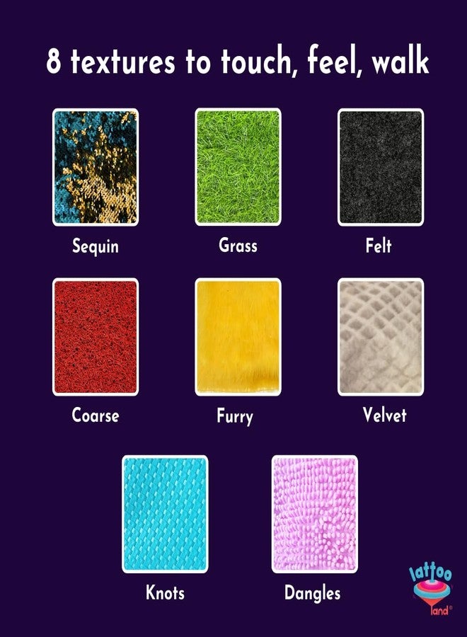 Lattooland Sensory Play Mats for Babies & Toddlers for 6 Months - 4 Year Old | 8 Textures | Touch, Explore Sensory Mat | Multicolor Baby Playmat for Tummy Time | Motor Skill Development - Image 4