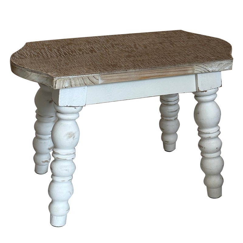 dwellington Wooden Bathroom Farmhouse Step Stool, Wood Foot Stool for Adults Kids, Bedside Step Plant Stand for Kitchen - Image 4