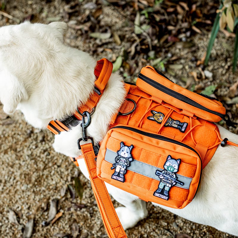 OneTigris Service Dog Vest Harness Saddle Bag Backpack Pouch, Emotional Support, Service Dog in Training,Quality Saddlebag for Tactical Dogs Vests (Orange) - Image 2