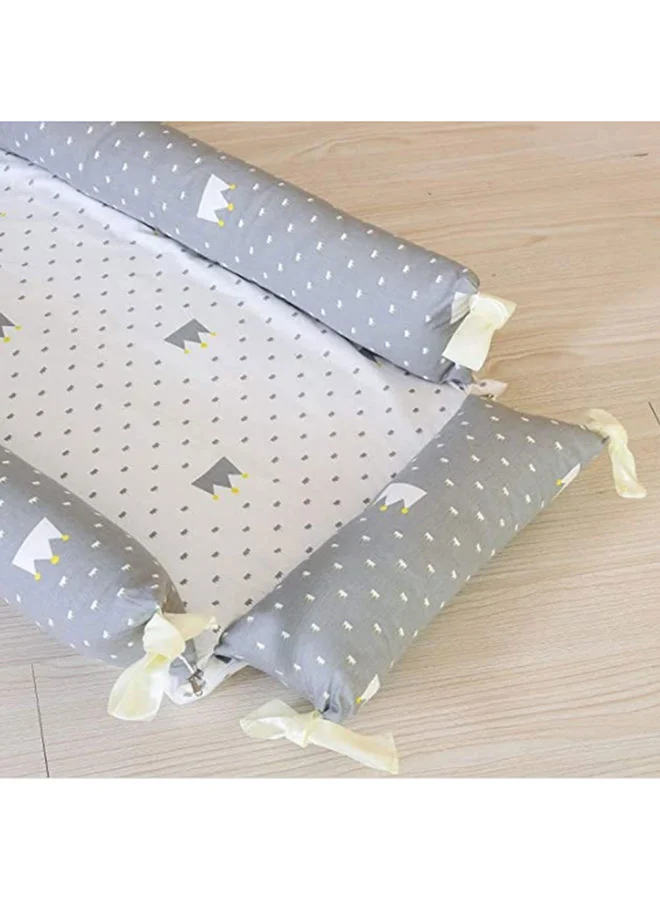 بامبل آند بيرد Baby Nest For Newborn Baby Bassinet For Bed Breathable100% Cotton Hypoallergenic With Pillowportable Royal Grey