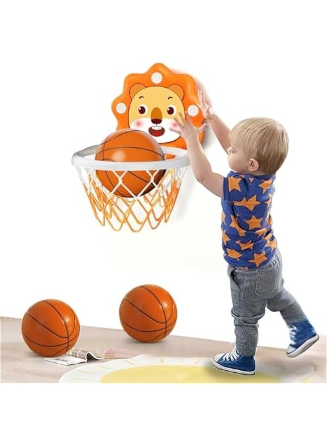 DURKU Indoor Mini Basketball Hoop for Toddler Boys Age 1-3-5 Bedroom, Adjustable Height, Space-Saving,  Birthday Gifts Toy 4-6, Toddler Toys 2-4 Blue - Image 1