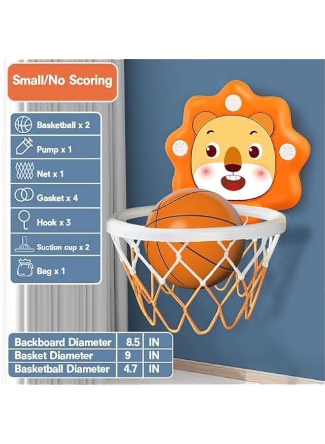 DURKU Indoor Mini Basketball Hoop for Toddler Boys Age 1-3-5 Bedroom, Adjustable Height, Space-Saving,  Birthday Gifts Toy 4-6, Toddler Toys 2-4 Blue - Image 2