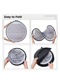 Generic Dent Reflector Board with Storage Bag, 80cm Striped Light Reflector Board, Flexible Foldable Dent Panel, Dent Fix Tool for Vehicle Door Scratch and Hail Damage Car Dent Check Tool, Black  - Image 3