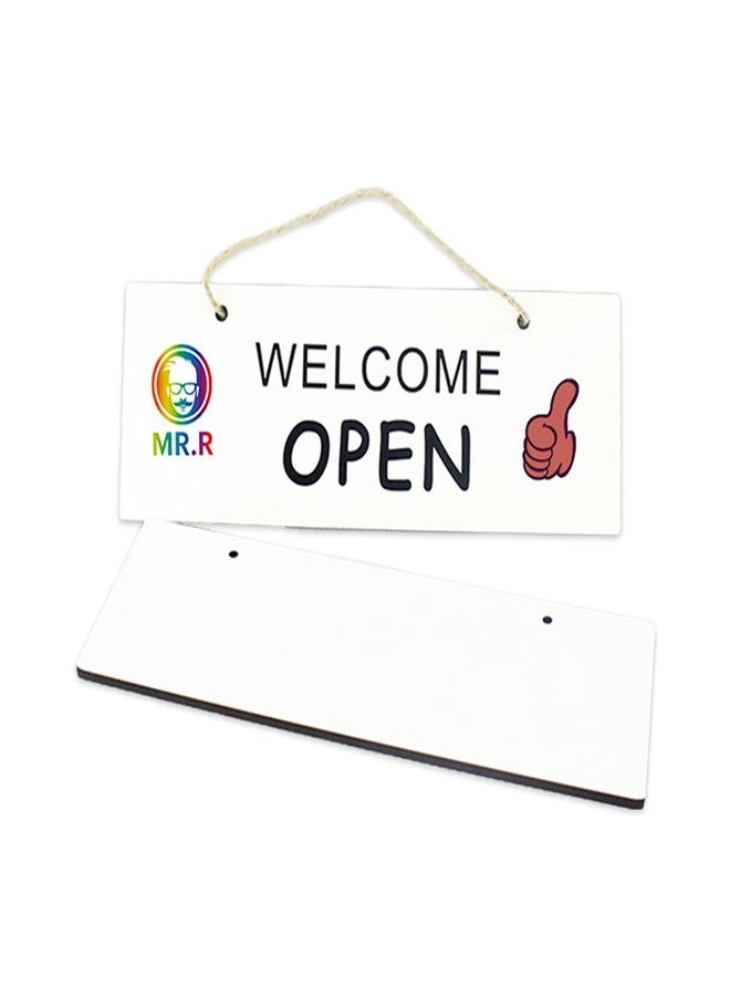 MR.R 2 Pieces Sublimation Blanks MDF Rectangle Door Plaque Hanger Home Wall Door Decor,11x4 inch - Image 1