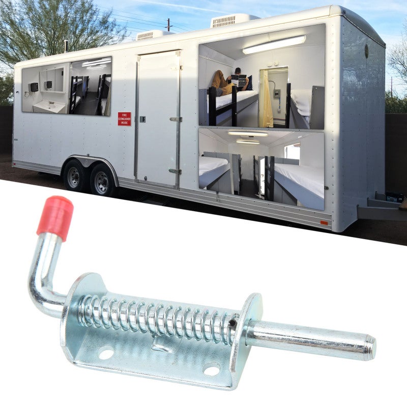 Trailer Spring Pin Latch Iron Galvanized 10mm Diameter Barrel Bolt Latch for Trailers RVs Caravans - Image 1