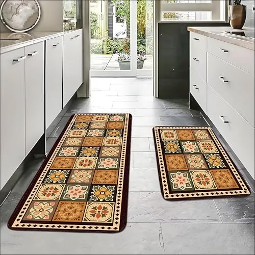 Roslen Kitchen Mats for Floor Anti-Slip, 2 Pcs Ergonomic Comfort Standing Mat for Floor, Soft Absorbent Rectangular Rugs for Kitchen Home Office Sink & Laundry (118 * 38 cm, 58 * 38 cm) - Image 3