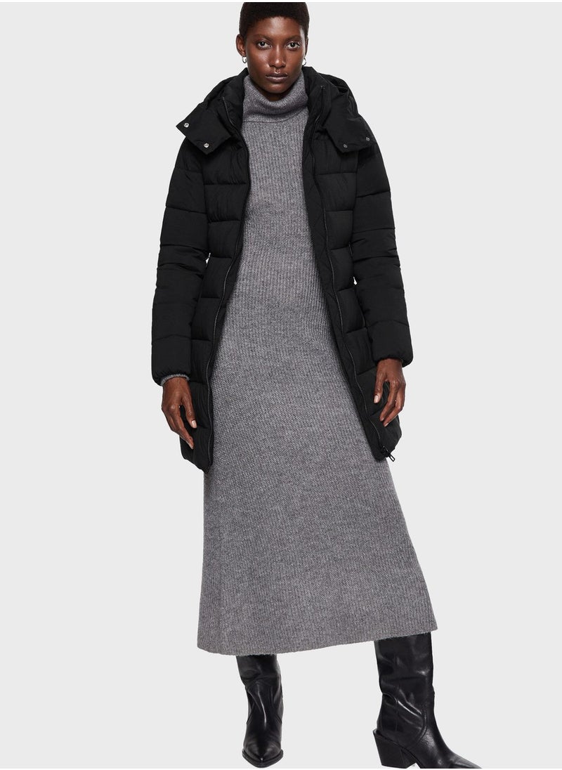 MANGO - Zip Through Puffer Jacket - Image 1