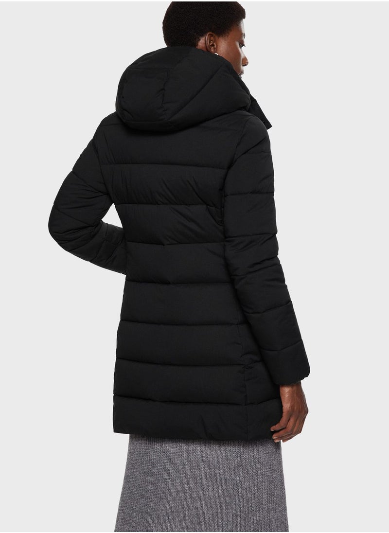 MANGO - Zip Through Puffer Jacket - Image 1
