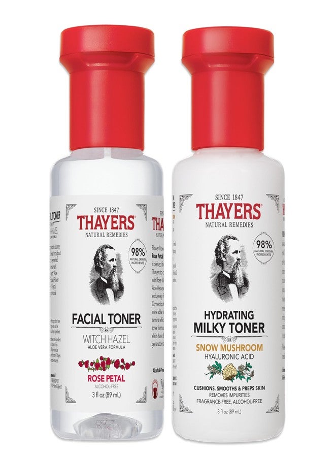Thayers Purify & Hydrate Skin Care Set, Includes Rose Petal Facial Toner to Reduce Pores and Hydrating Milky Toner for 48H Hydration, 1 Skin Care Kit - Image 2