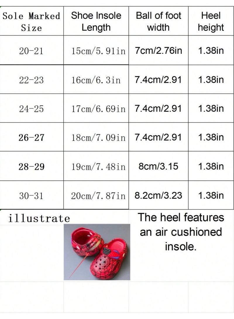 Kids Clogs 1 Pair, Lightweight Rubber Sandals Size EUR 27.5 To 28.5 CN 24 To 25, Easy Wear Cushioned Sole With Web Design For Home, Garden, Beach, Seaside And Summer For Boys - Image 2