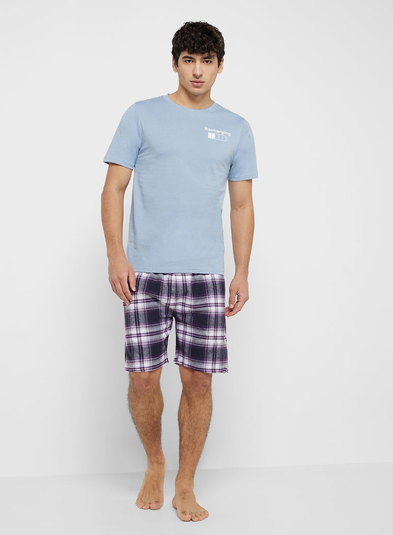 Seventy Five T-Shirt & Check Shorts  - Image 1