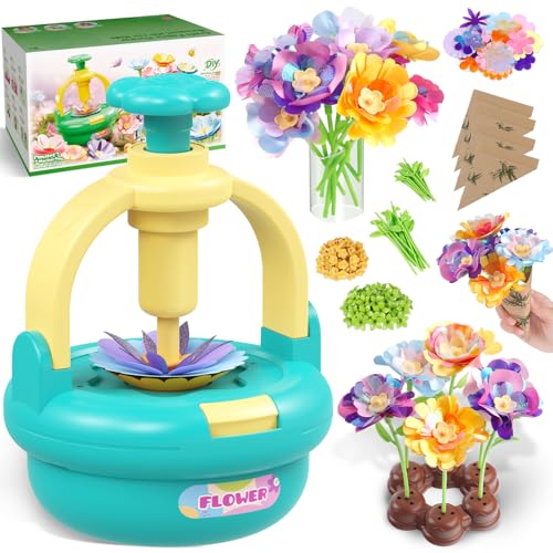 TingingYuli Arts and Crafts Kit for Kids Ages 48Flower Bouquet ToysDIY Flower Market ToysBuild Your BouquetEducational Christmas Birthday Easter Gifts for 3 4 5 6 7 8 9 Year Old GirlsBlue - Image 1