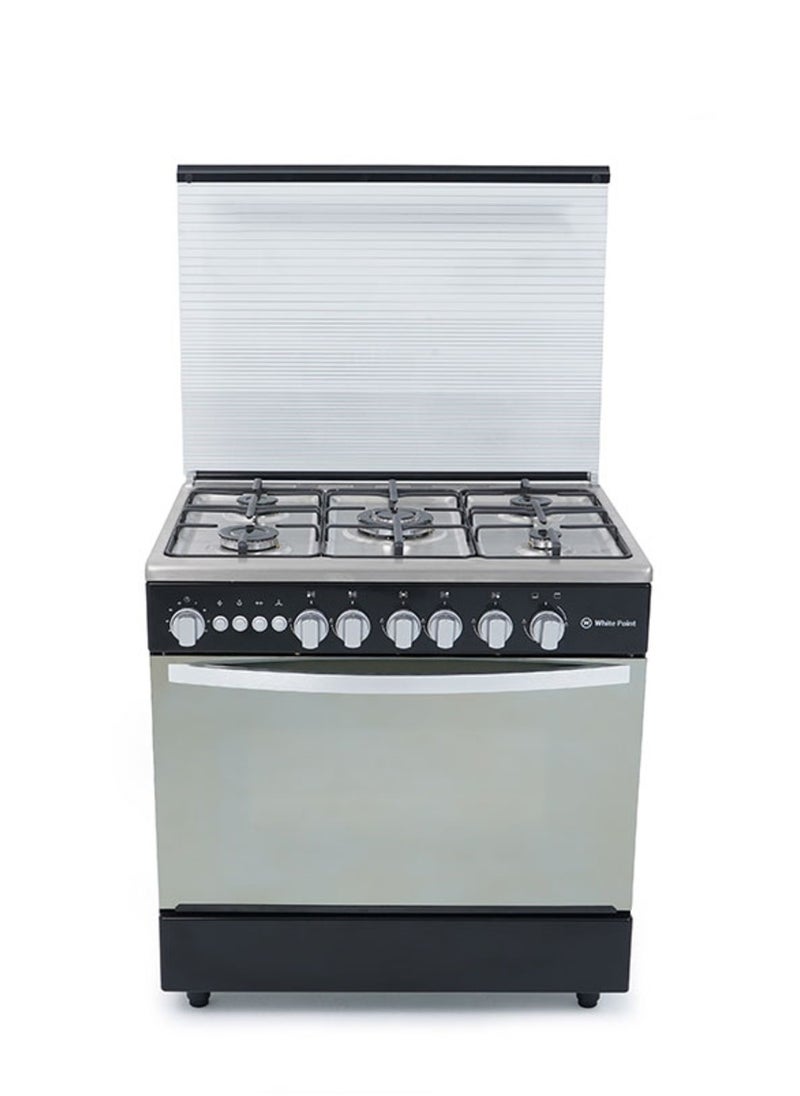 WhitePoint Gas stove, 5 burners, 60/90, black, stainless steel surface, 2 safety switches for oven and grill, WPGC9060BXTF, for oven and grill, from White Point Al-Abd  - Image 4