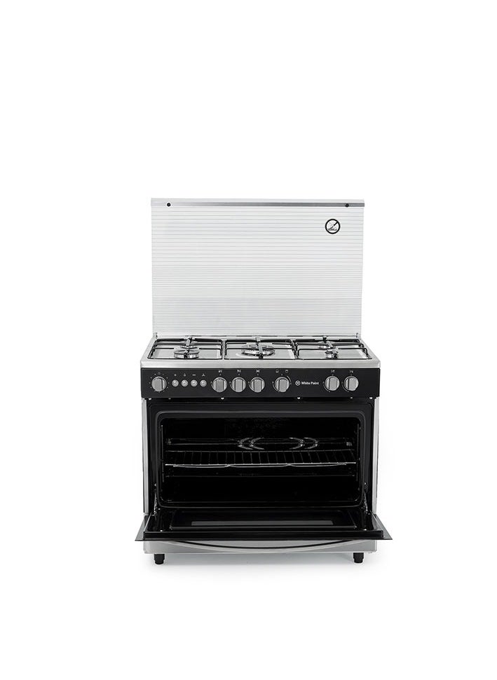 WhitePoint Gas stove, 5 burners, 60/90, black, stainless steel surface, 2 safety switches for oven and grill, WPGC9060BXTF, for oven and grill, from White Point Al-Abd  - Image 5