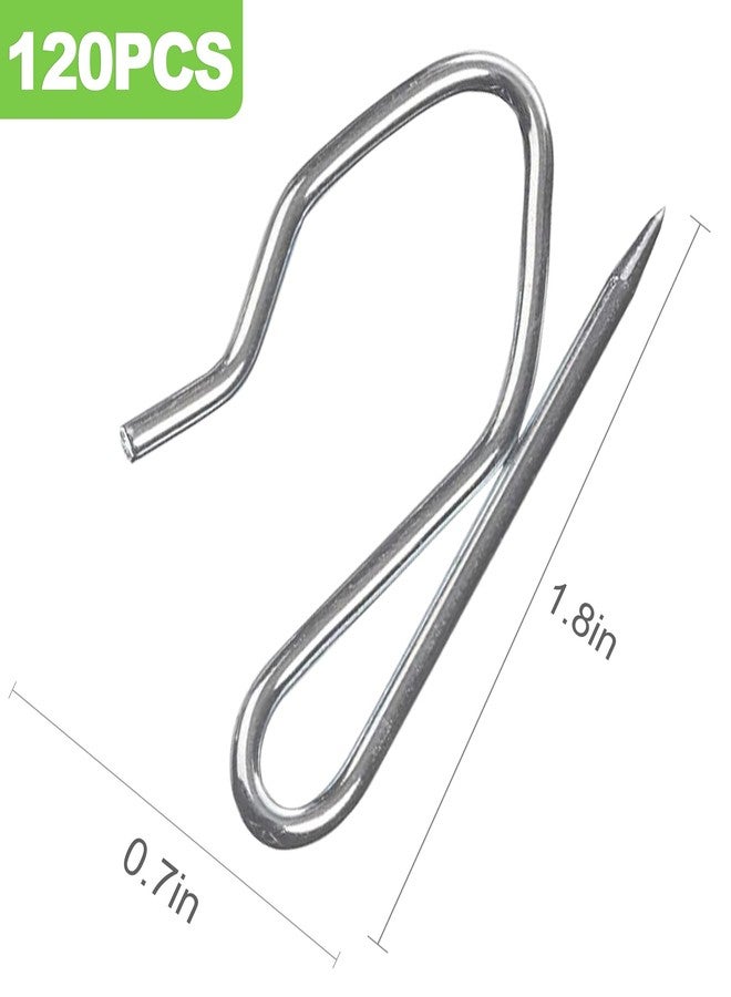 CeroDimo 120 PCS Metal Curtain Hooks for Drapes, Heavy Duty Drapery Pins and Pinch Pleat Curtain Hooks, Rustproof Drapery Hooks for Curtains, Windows/Doors/Showers - Image 2