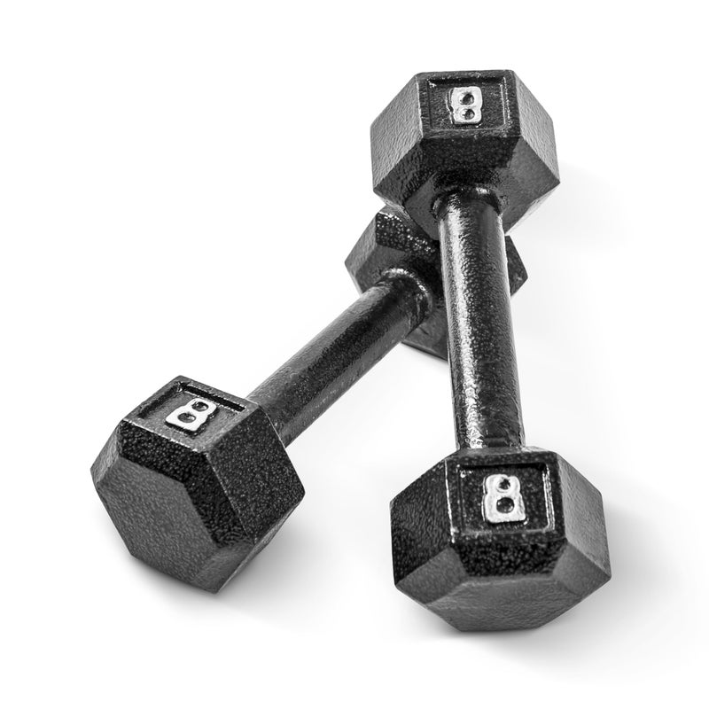 CAP Barbell Cast Iron Hex Dumbbell Weights (Pair), Black, 8 lb - Image 1