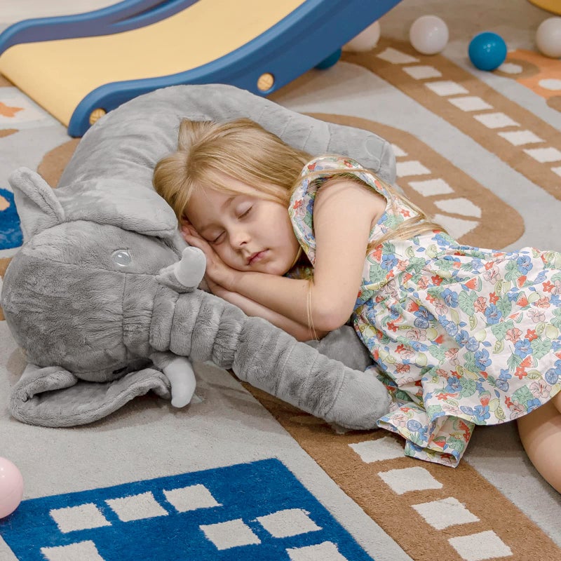 Homily Big Stuffed Elephant, Large Elephant Stuffed Animal, Giant Plush Animal Fluffy Toy for Girl Kids 24 INCH - Image 5
